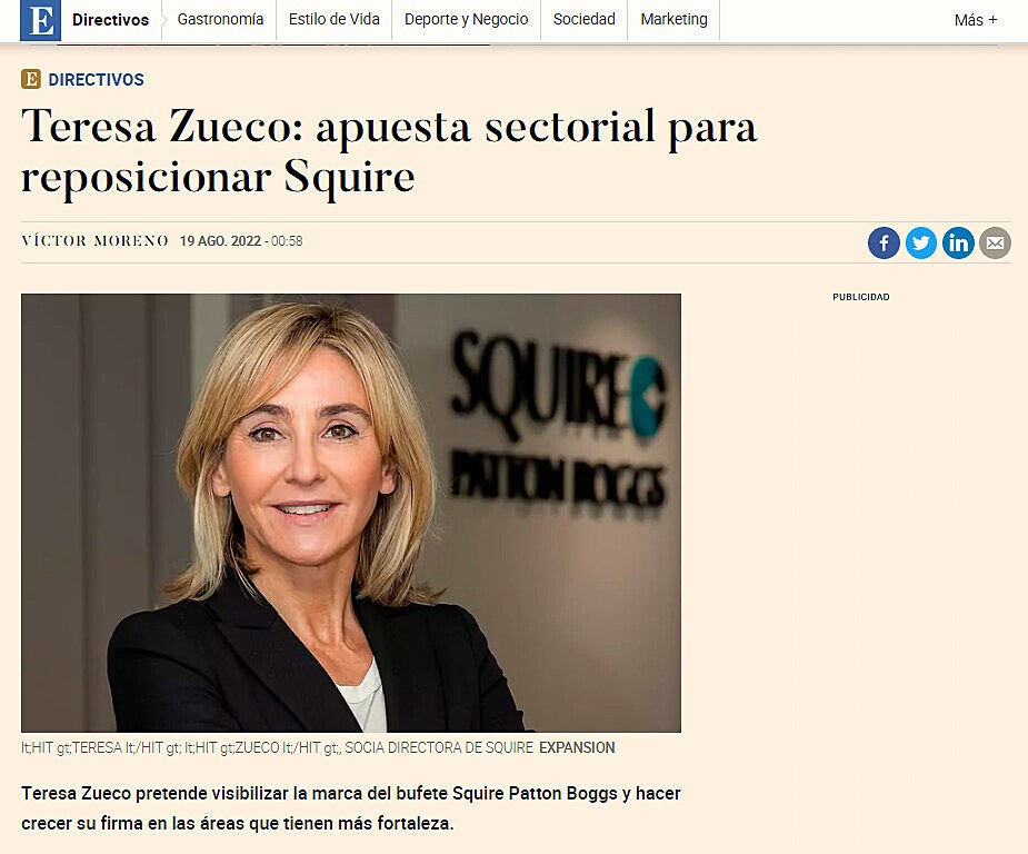 Teresa Zueco: apuesta sectorial para reposicionar Squire